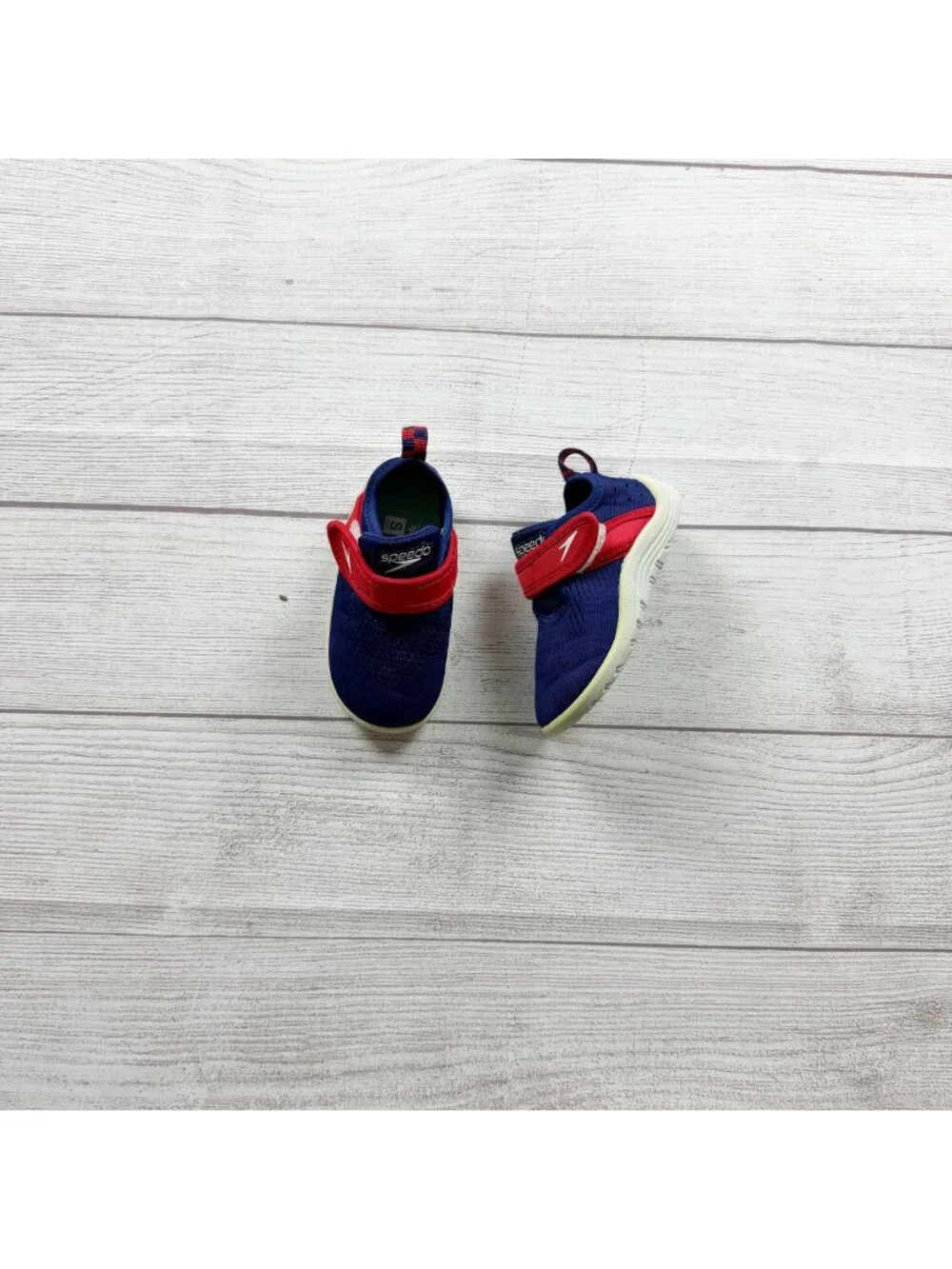 Speedo Kids Original Surfwalk Water Shoes Red Blue Slip On Small 5-6